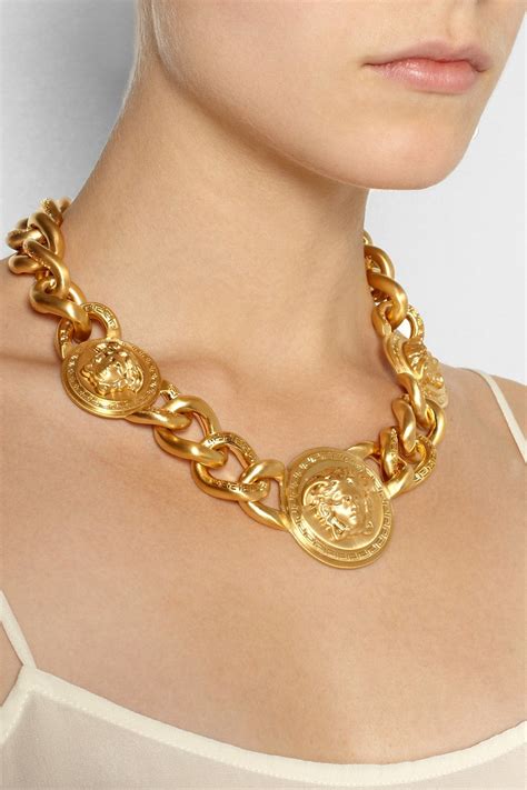 versace gold plated necklace|custom solid gold versace necklace.